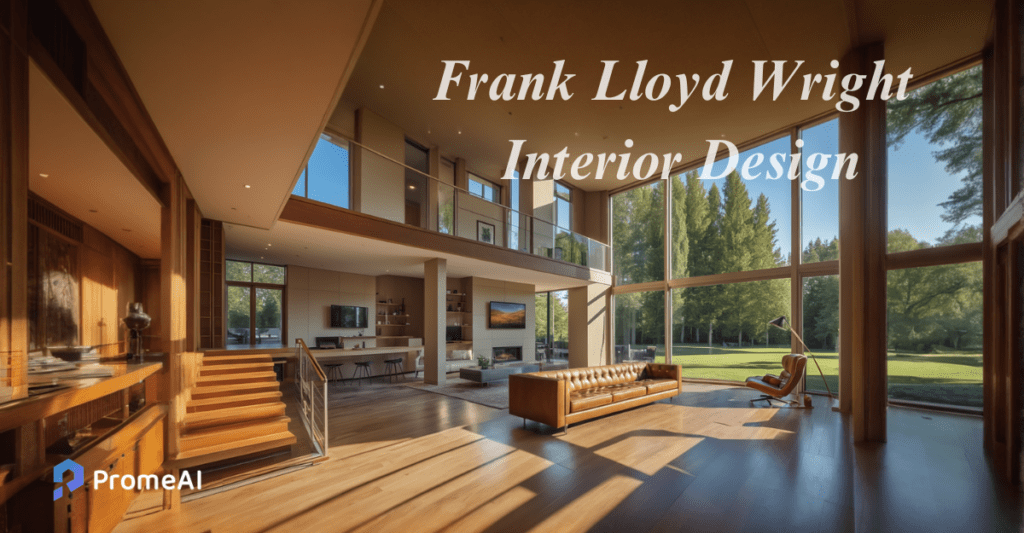 Frank Lloyd Wright Interior Design by PromeAI