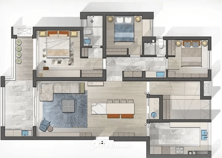 color floor plan