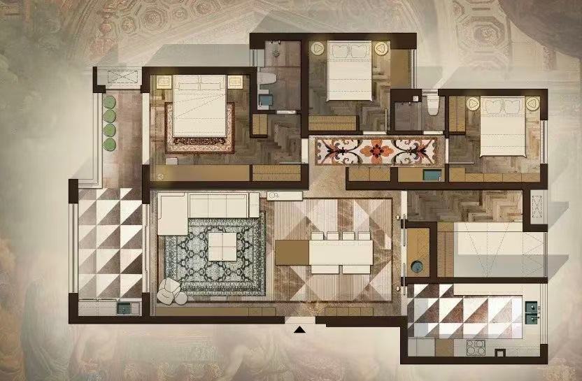 color floor plan